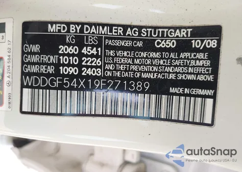 2009 Mercedes-Benz C 300 Luxury/Sport from USA, damaged, VIN WDDGF54X19F271389